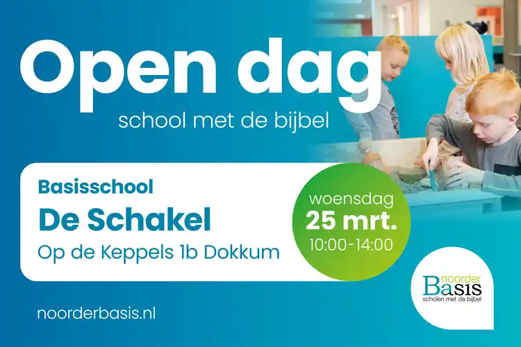 Advertentie open dag basisschool De Schakel, Op de Keppels 1b Dokkum