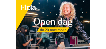Advertentie van Firda voor de open dag op 20 november