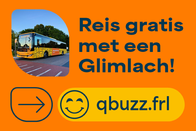 Advertentie van Qbuzz op het LED-scherm in Dokkum