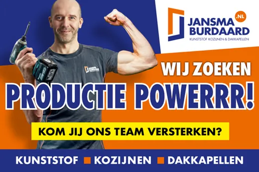 Advertentie van Jansma Burdaard op het LED-scherm in Dokkum