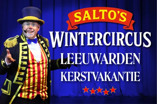 Advertentie van Salto's Wintercircus op het LED-scherm in Dokkum